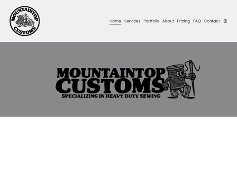 Screenshot of the Mountaintop Customs website