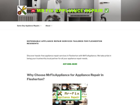 Screenshot of the Mr.Fix Appliance website