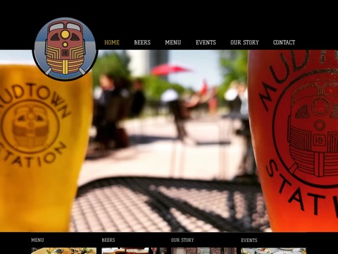 Screenshot of the Mudtown Station Brewery and Restaurant website