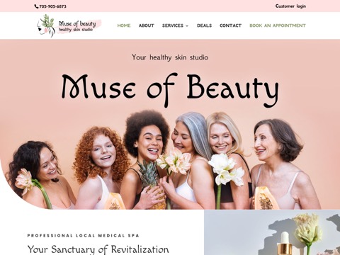 Screenshot of the Muse Of Beauty website