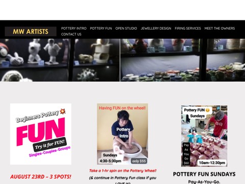 Screenshot of the MW ARTISTS website