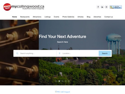 Screenshot of the mycollingwood.ca website