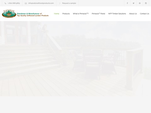 Screenshot of the National Forest Products homepage, www.nationalforestproducts.com, captured 2026-08-19, shown as the evidence for this review