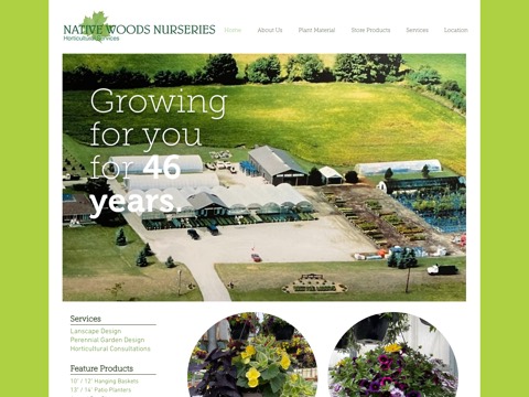Screenshot of the Native Woods Nurseries website