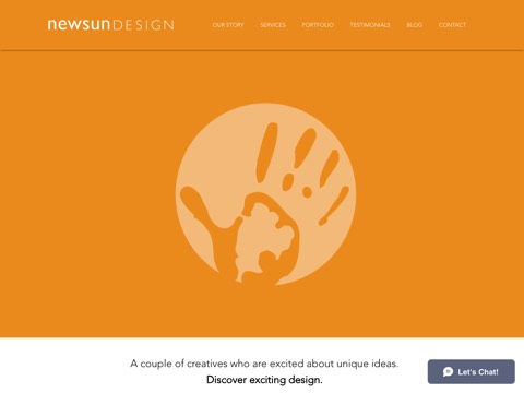 Screenshot of the New Sun Design website