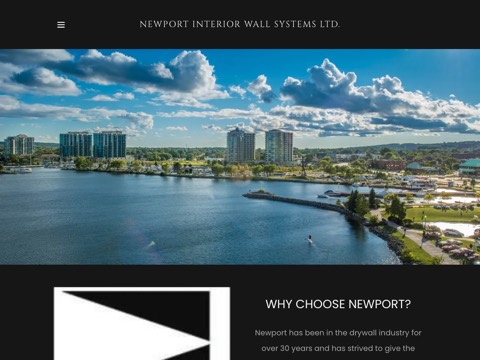 Screenshot of the Newport Interior Wall Systems Ltd website