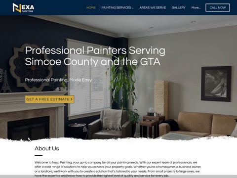 Screenshot of the Nexa Painting homepage, www.nexaltd.ca, captured 2026-08-19, shown as the evidence for this review