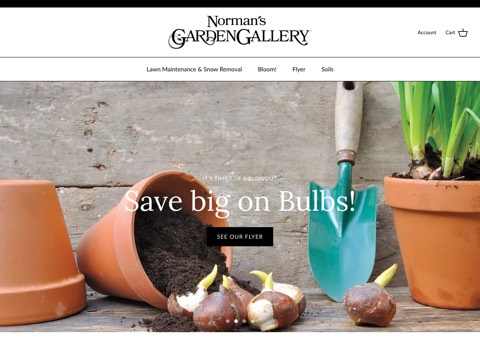 Screenshot of the Norman’s Garden Gallery website