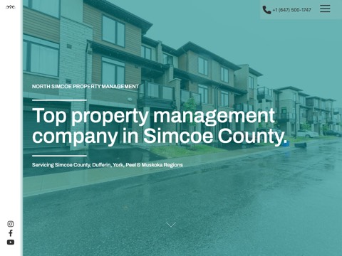 Screenshot of the North Simcoe Property Management website