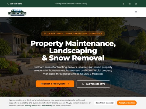 Screenshot of the Northern Lakes Contracting homepage, northernlakescontracting.ca, captured 2026-08-13, shown as the evidence for this review