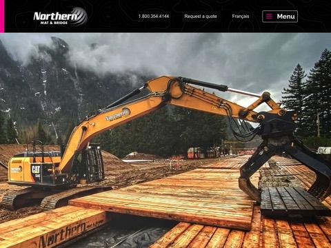 Screenshot of the Northern Mat & Bridge homepage at northernmat.ca, captured 2026-08-13, shown as the evidence for the review on this page