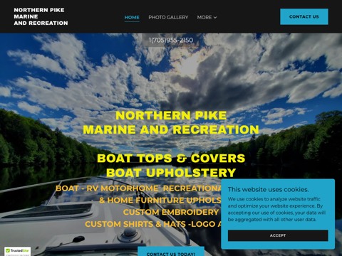 Screenshot of the Northern Pike Marine and Recreation website