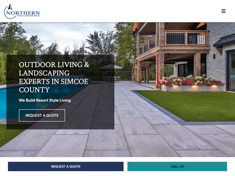Screenshot of the Northern Pools & Landscape Design homepage, northernpoolsandlandscapedesign.com/?utm_source=gmb&utm_medium=organic, captured 2026-08-19, shown as the evidence for this review