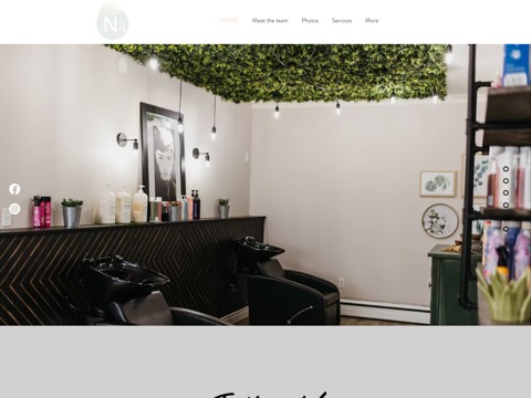 Screenshot of the Northern roots hair studio website