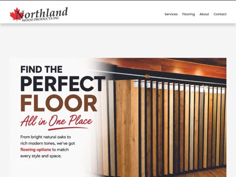 Screenshot of the Northland Wood Products website