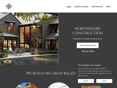 Screenshot of the Northshore Construction website