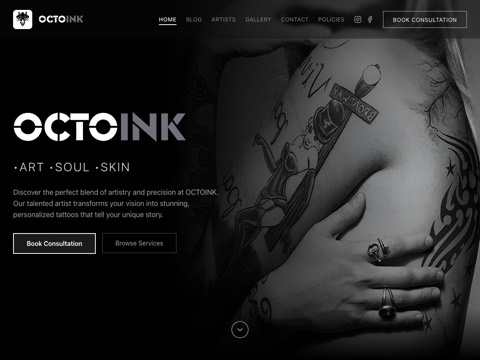 Screenshot of the OCTOINK website