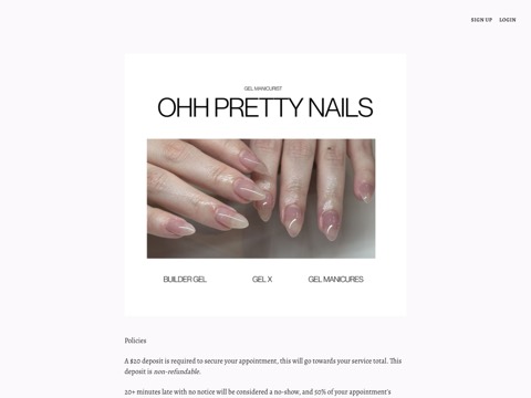 Screenshot of the Oh Pretty Nails website