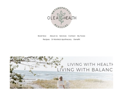 Screenshot of the Olea Health website
