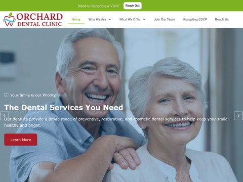 Screenshot of the Orchard Dental Clinic website