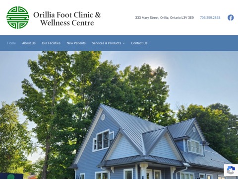Screenshot of the Orillia Foot Clinic and Wellness Centre website