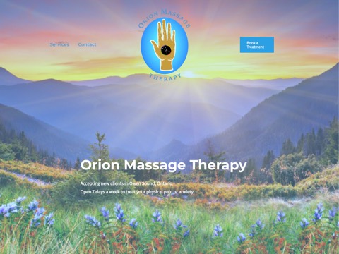 Screenshot of the Orion Massage Therapy website