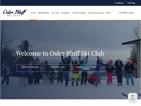 Screenshot of the Osler Bluff Ski Club Ltd website