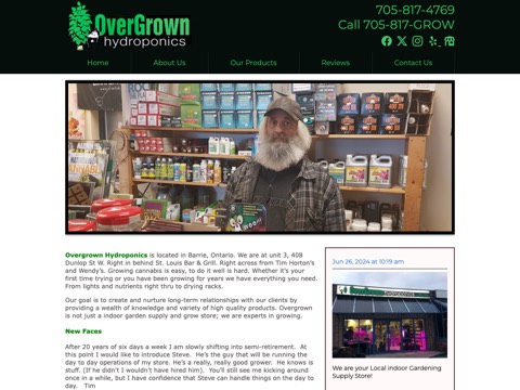 Screenshot of the Overgrown website