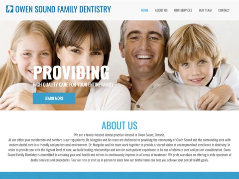 Screenshot of the OWEN SOUND FAMILY DENTISTRY website