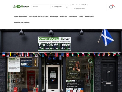 Screenshot of the Owen Sound iRepair website