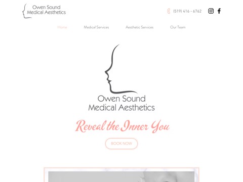 Screenshot of the Owen Sound Medical Aesthetics website