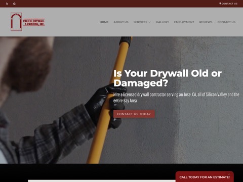 Screenshot of the Pacific Drywall & Painting Inc. website