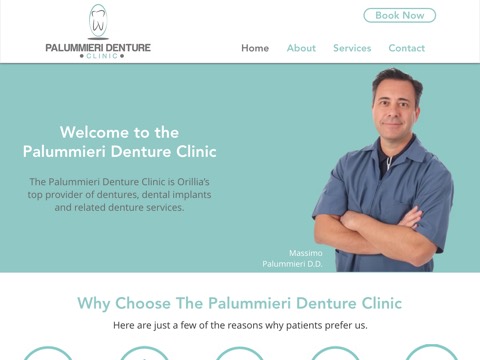 Screenshot of the Palummieri Denture Clinic website