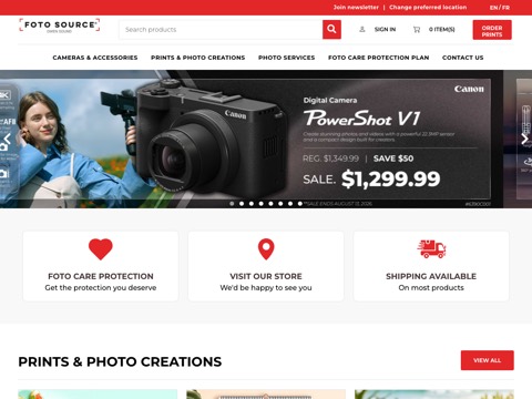 Screenshot of the Parsons foto source website