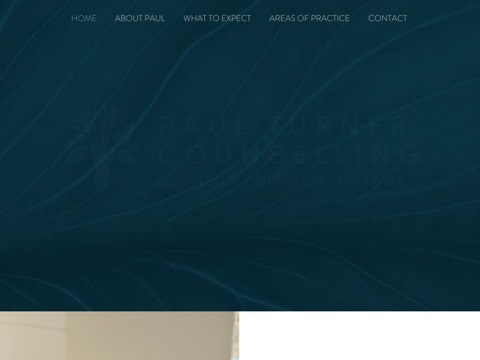 Screenshot of the Paul Turner Counselling homepage, www.paulturnercounselling.ca, captured 2026-08-19, shown as the evidence for this review