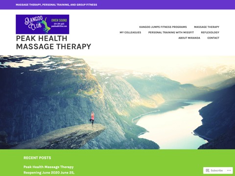 Screenshot of the Peak Health website