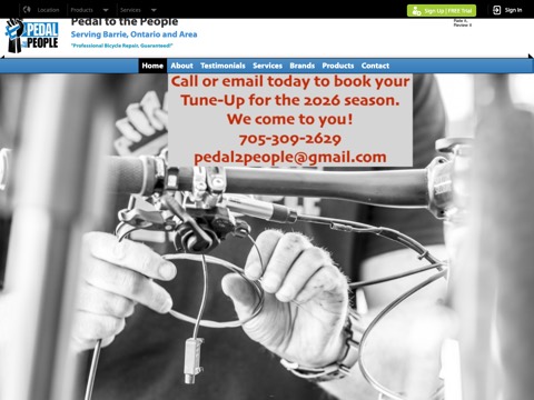 Screenshot of the Pedal to the People website