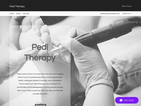 Screenshot of the Pedi Therapy website