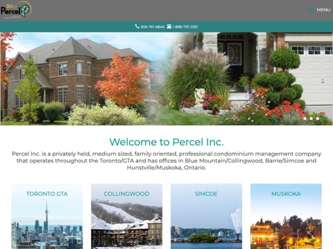 Screenshot of the Percel Inc. website