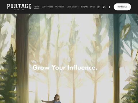 Screenshot of the Portage Creative: Video Production & Marketing Agency homepage, www.portagecreative.ca, captured 2026-08-19, shown as the evidence for this review
