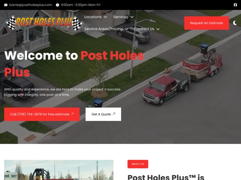 Screenshot of the Post Holes Plus website
