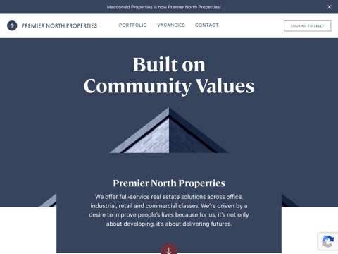 Screenshot of the Premier North Properties website