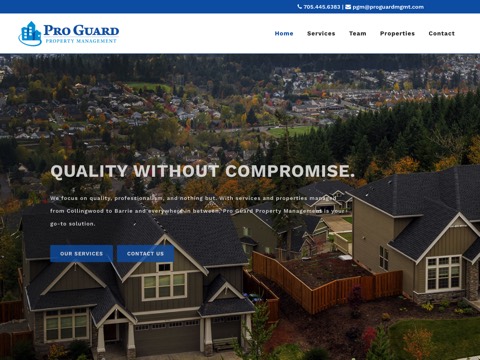 Screenshot of the Pro Guard Property Management website