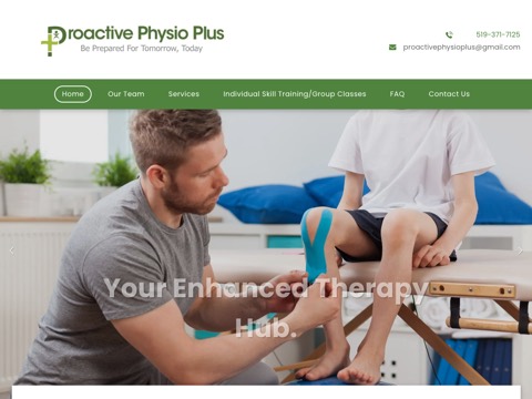 Screenshot of the Proactive Physio Plus website
