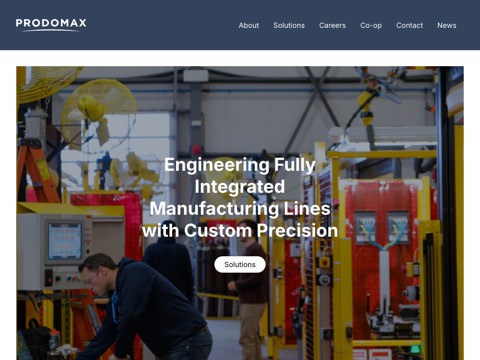 Screenshot of the Prodomax Automation Ltd. website