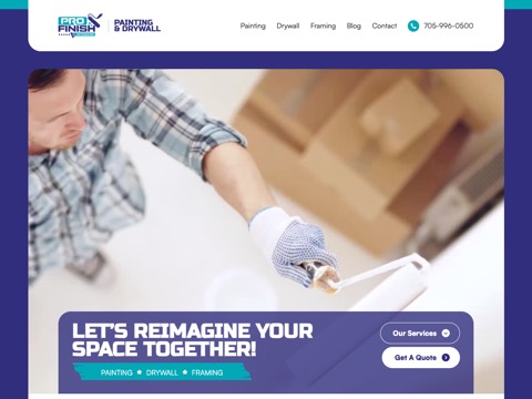 Screenshot of the ProFinish Interiors homepage, profinishinteriors.com, captured 2026-08-19, shown as the evidence for this review