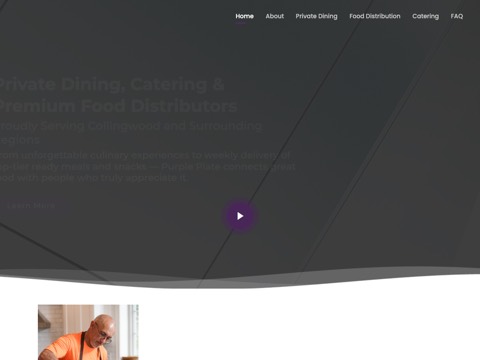 Screenshot of the Purple Plate Cuisine website