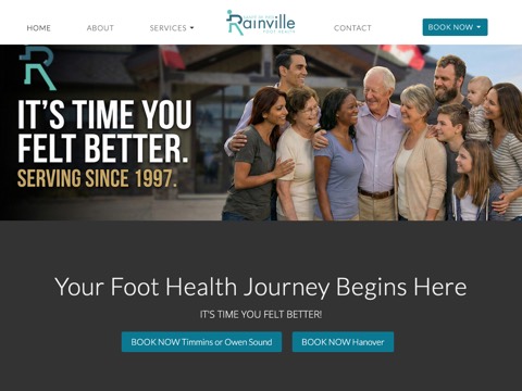 Screenshot of the Rainville Foot Health_Owen Sound website