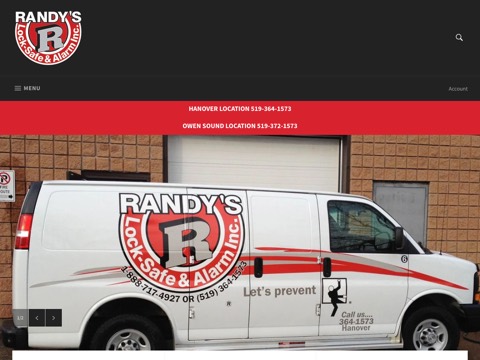 Screenshot of the Randy's Lock Safe & Alarm Inc website