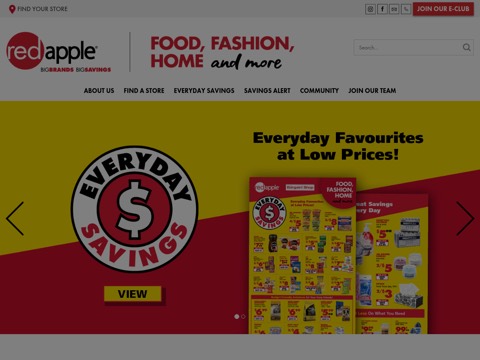 Screenshot of the Red Apple Stores homepage at www.redapplestores.com, captured 2026-08-12, shown as the evidence for the review on this page